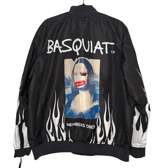 NWT Members Only Jean-Michael Basquiat Men’s Mona Lisa Aviator Windbreaker Large - Picture 2 of 7